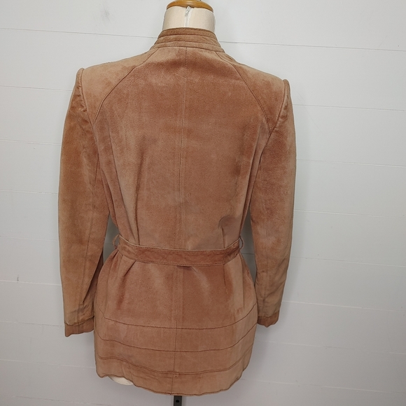Vintage Lanvin suede leather belted jacket size M - Picture 3 of 16